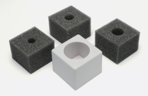 Mikrofon-Flag quadratisch, weiss, unbedruckt